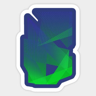 Geometric green blue pop art Sticker